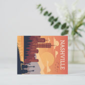 Nashville: Music City Skyline bei Sunset Postkarte (Stehend Vorderseite)