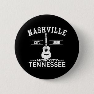 Nashville Music City Tennessee Button