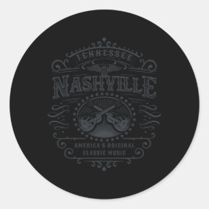 Nashville Music City Tennessee Runder Aufkleber