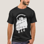 Nashville Music Guitar USA Skyline Silhouette Outl T-Shirt (Vorderseite)