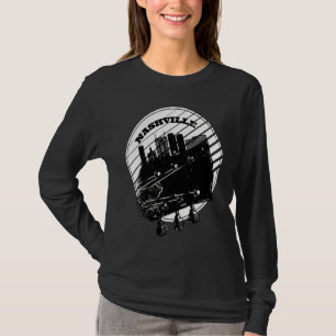 Nashville Musik Gitarre USA Skyline Silhouette Umr T-Shirt