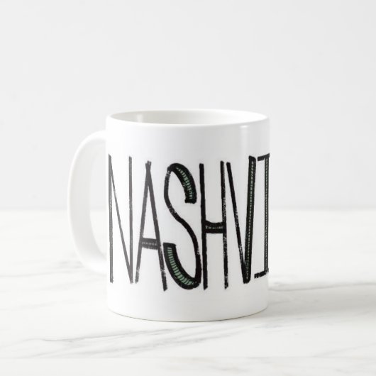 Nashville-Musik-Stadt-Logo-Tasse Kaffeetasse (Vorderseite Links)