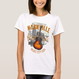 Nashville-Musik-Stadt USA-BRN T-Shirt