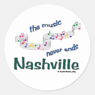 Nashville Musiknotens Runder Aufkleber