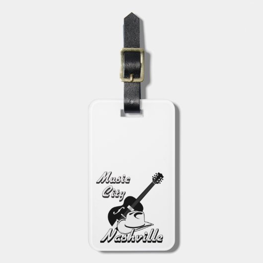 Nashville. Musikstadt Gepäckanhänger (Vorderseite vertikal)