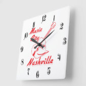 Nashville. Musikstadt Quadratische Wanduhr (Winkel)