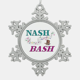 Nashville Nash Bash Music Schneeflocken Zinn-Ornament