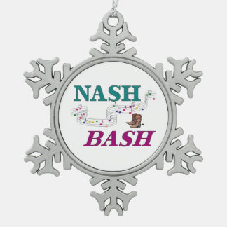 Nashville Nash Bash Music Schneeflocken Zinn-Ornament