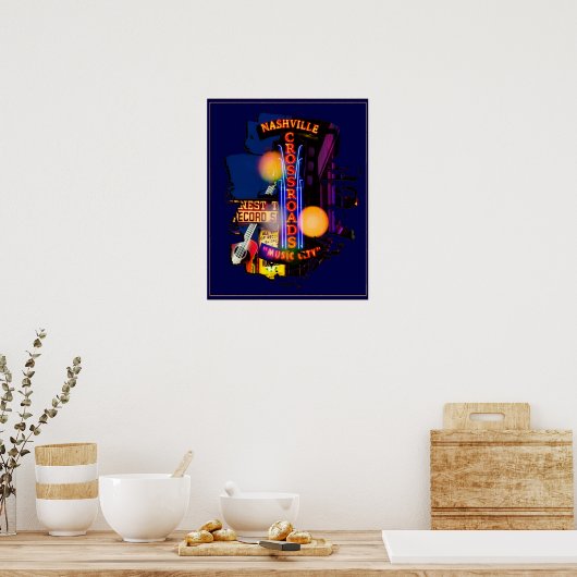 Nashville Nightlife Vintage Poster (Küche)