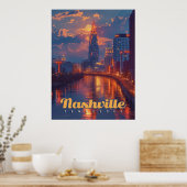 Nashville Nights: Skyline Reflections Poster (Küche)