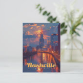Nashville Nights: Skyline Reflections Postkarte (Stehend Vorderseite)