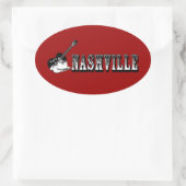 Nashville Ovaler Aufkleber (Tasche)