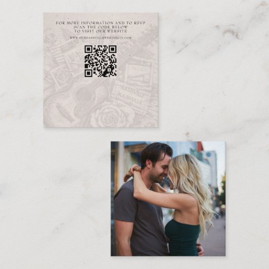 Nashville Passport Wedding QR Begleitkarte (Vorne/Hinten)