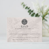 Nashville Passport Wedding RSVP Card (Stehend Vorderseite)