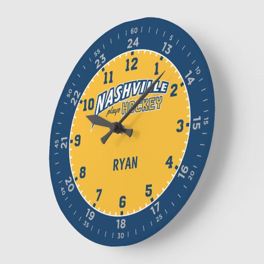 Nashville Plays Hockey 24 Stunden Wall Clock Große Wanduhr (Winkel)