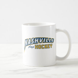 Nashville Plays Hockey White Tasse