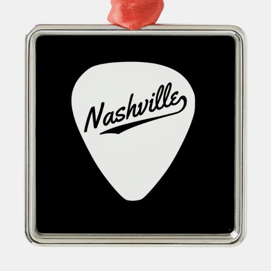 Nashville-Plektrum Silbernes Ornament (Vorne)