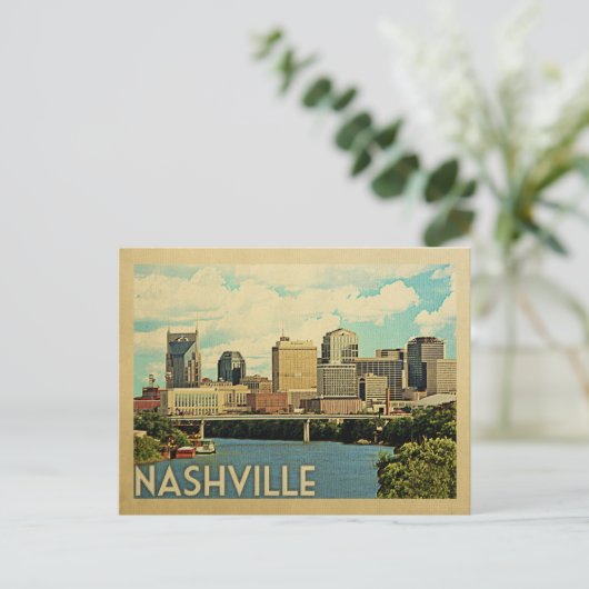 Nashville Postcard Tennessee Vintage Reise Postkarte (Stehend Vorderseite)
