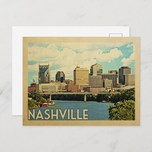 Nashville Postcard Tennessee Vintage Reise Postkarte (Vorne/Hinten)