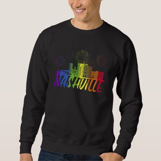 Nashville Pride Skyline Pride Parade Nashville Sweatshirt (Vorderseite)