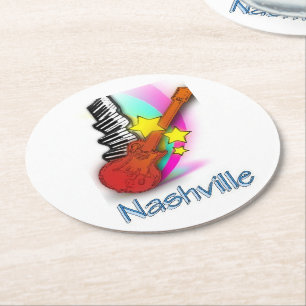 Nashville Rhythm Runder Pappuntersetzer