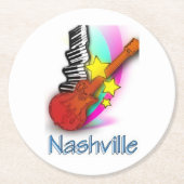 Nashville Rhythm Runder Pappuntersetzer (Vorderseite)