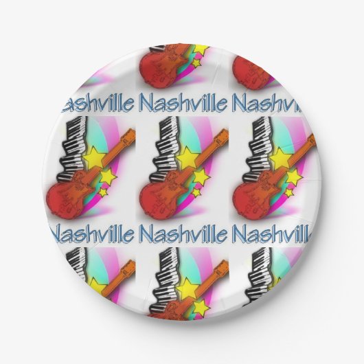 Nashville-Rhythmus Pappteller (Vorderseite)