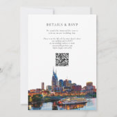 Nashville Riverfront Watercolor QR Code Wedding Einladung (Rückseite)