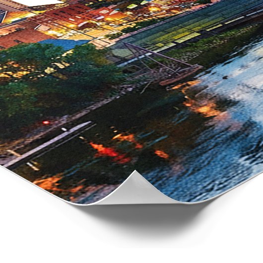 Nashville Riverfront Wedding Welcome Sign Poster (Ecke)