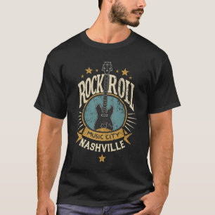 Nashville Rock Roll Musik Stadt Musik Geschenk Mäd T-Shirt