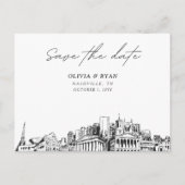 Nashville Save the Date Postcard Elegante Wedding Postkarte (Vorderseite)