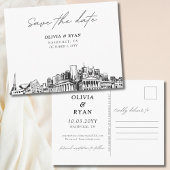 Nashville Save the Date Postcard Elegante Wedding Postkarte
