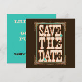 Nashville Save the Date: Türkis Date (Vorne/Hinten)