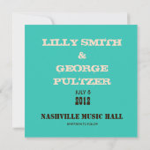 Nashville Save the Date: Türkis Date (Rückseite)