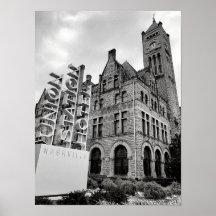 Nashville Schwarz-Weiß-Poster