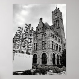 Nashville Schwarz-Weiß-Poster Poster