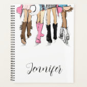 Nashville Script Fashion Illustration Cowboy Boots Planer (Vorderseite)