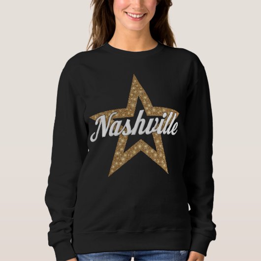 Nashville Script mit Star (White Type) Sweatshirt (Vorderseite)