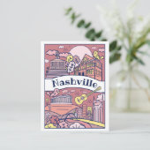 Nashville Sehenswürdigkeiten Postcard - Rosa Postkarte (Stehend Vorderseite)