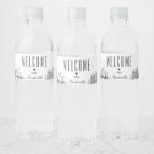 Nashville Skyline | Begrüßungsnachricht Wasserflaschenetikett (Flaschen)