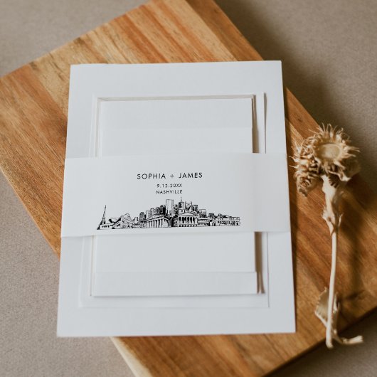 Nashville Skyline Belly Band, 2"x11,5" Einladungsbanderole