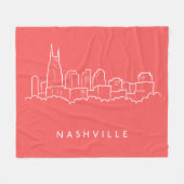 Nashville-Skyline Fleecedecke (Vorderseite (Horizontal))