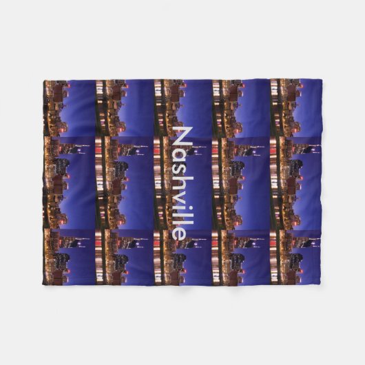 Nashville-Skyline Fleecedecke (Vorderseite (Horizontal))