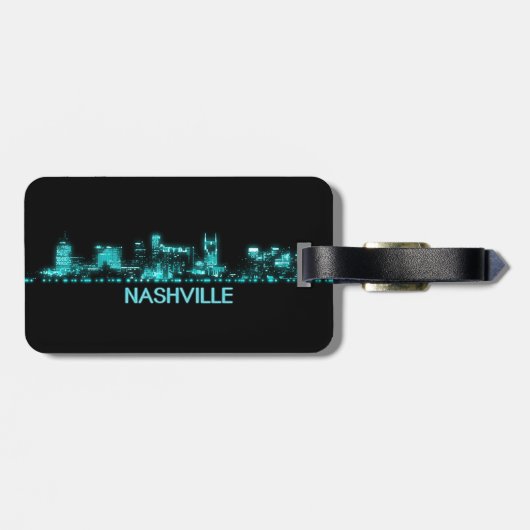 Nashville-Skyline Gepäckanhänger (Rückseite horizontal)
