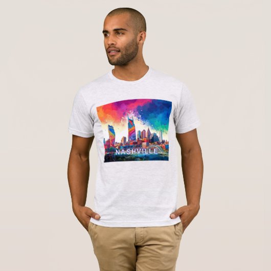 Nashville Skyline Graffiti Art T-Shirt (Vorne ganz)