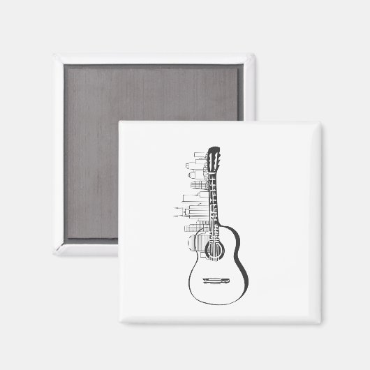 Nashville Skyline Guitar Magnet (Vorderseite/Rückseite)