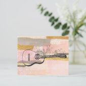 Nashville Skyline Guitar Watercolor Design Postkarte (Stehend Vorderseite)