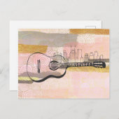 Nashville Skyline Guitar Watercolor Design Postkarte (Vorne/Hinten)