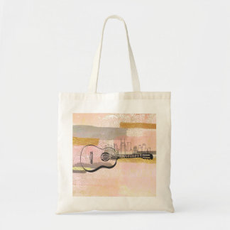 Nashville Skyline Guitar Watercolor Design Tragetasche