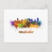 Nashville skyline im Watercolor Postkarte (Vorderseite)